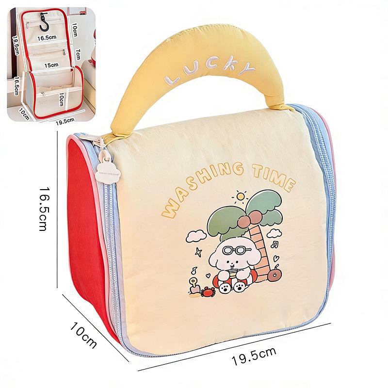 Cute puppy portable cosmetic bag female portable large capacity