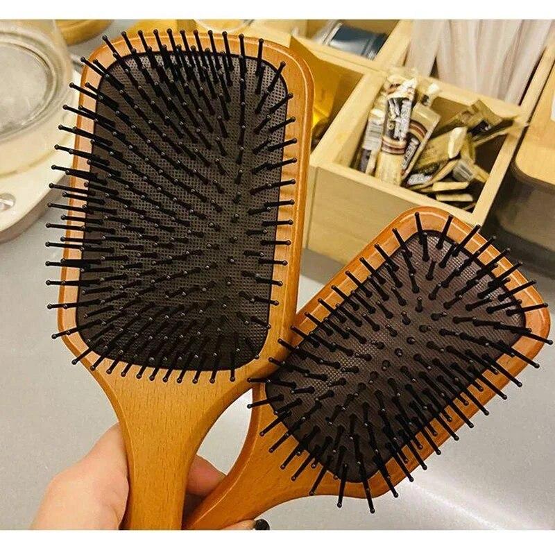 Durable And Safe Wooden Airbag Massage Comb Scalp Care Female Curly Hair Household High-Grade Anti-Static Hair Loss Large Board Makeup Comb