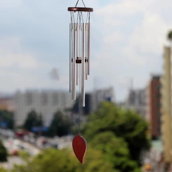 Hliníková trubková zvonkohra 6-trubková zvonkohra závěsná dekorace s uklidňujícími zvuky pro zahradu, terasu, balkon, do interiéru