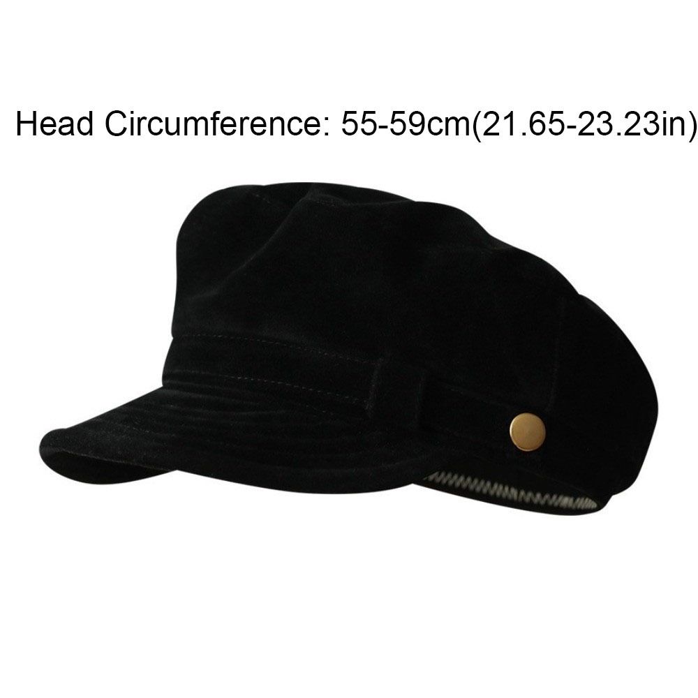 Casual Short Brim Suede Berets Flat Top Warm Newsboy Hat Windproof Solid Color Artist Hat Daily