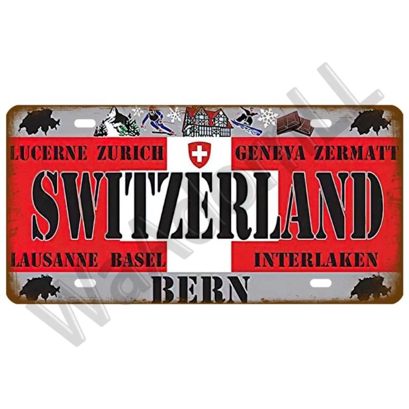 Retro Car 2D Metal Sign, Aluminum Wall Decor 15x30cm