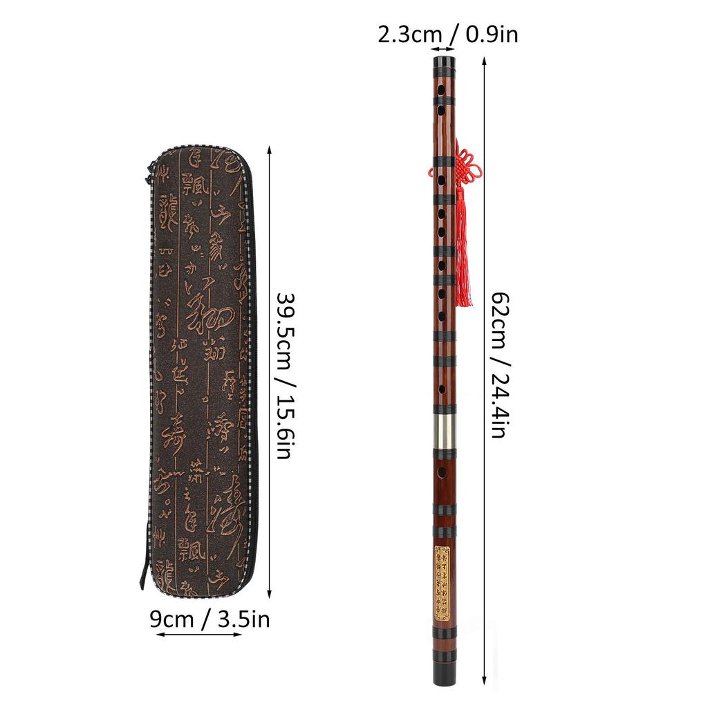 Bambusflöte, dünn und gerade, Chinesische Bambusflöte, D-Tonart, Blasinstrument, Dizi-Instrument, Holzflöte, Chinesischer Knoten, Schulfest