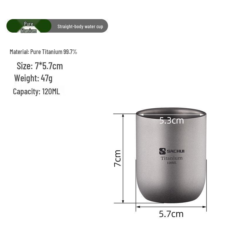 Ultralight Double-Layer Titanium Cup for Camping and Office