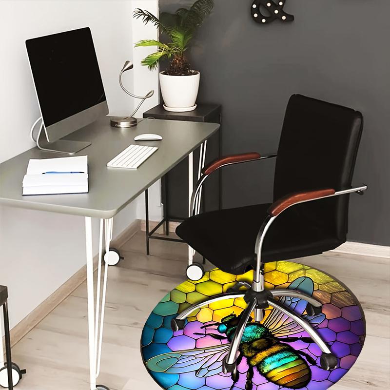 

1 шт. Офисный коврик для стула, витражная пчела. Идеально подходит для украшения офисных стульев, гостиных или спален. YDT002 80cm by 80cm