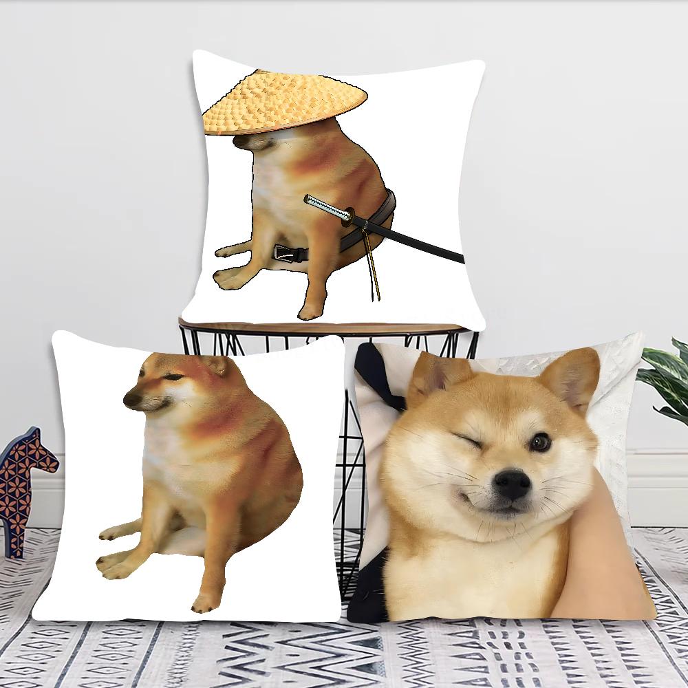 Cheems Shiba Inu Doge Pillow Case Square Pillow Bedroom Sofa Leisure Comfort Cushion Car Living Room Home Decoration