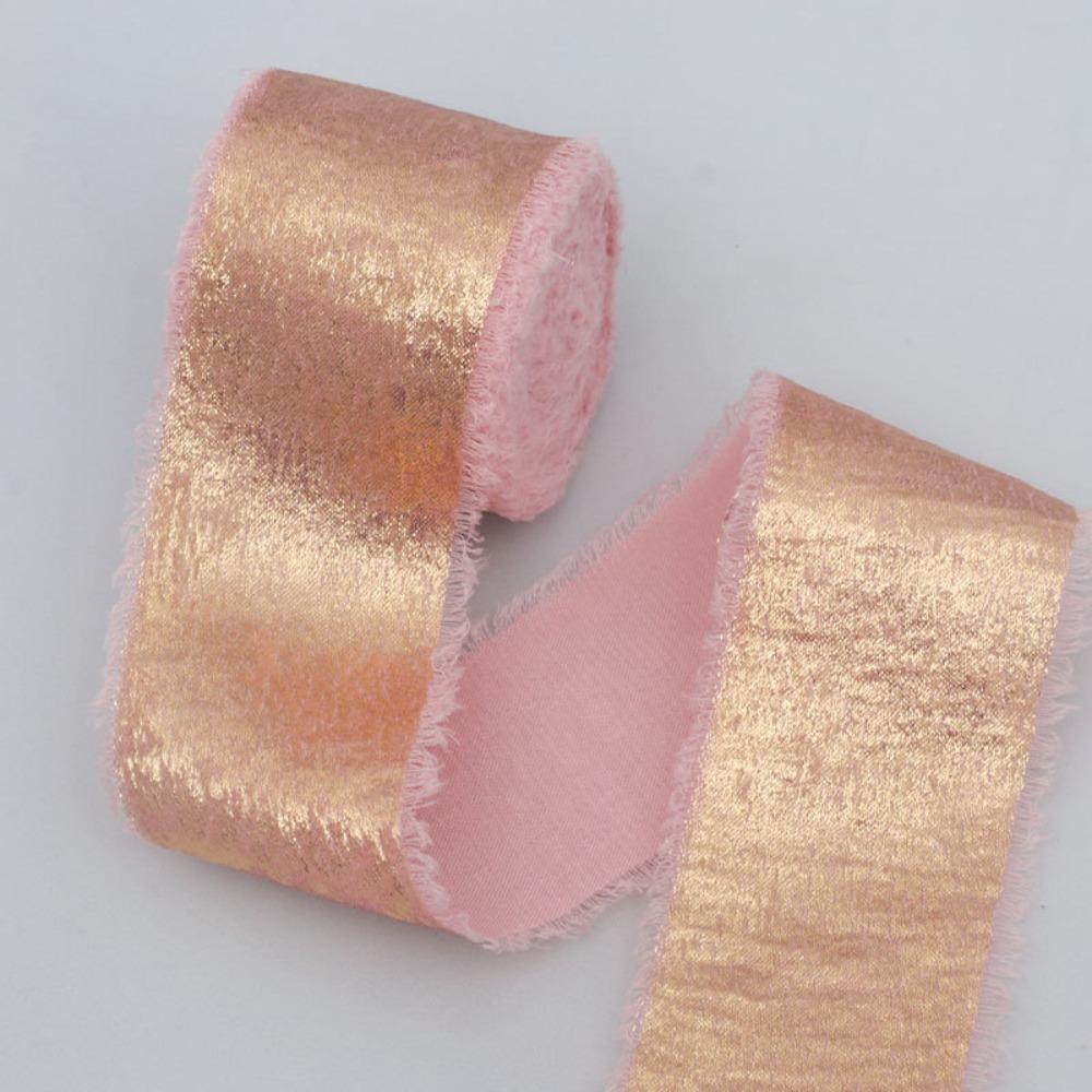 

4cm Width Glitter Chiffon Ribbon Decorative Ribbon Elegant Silk Frayed Ribbon 5m Length Luxury Frayed Ribbon Wedding Decor 4cm рожевий