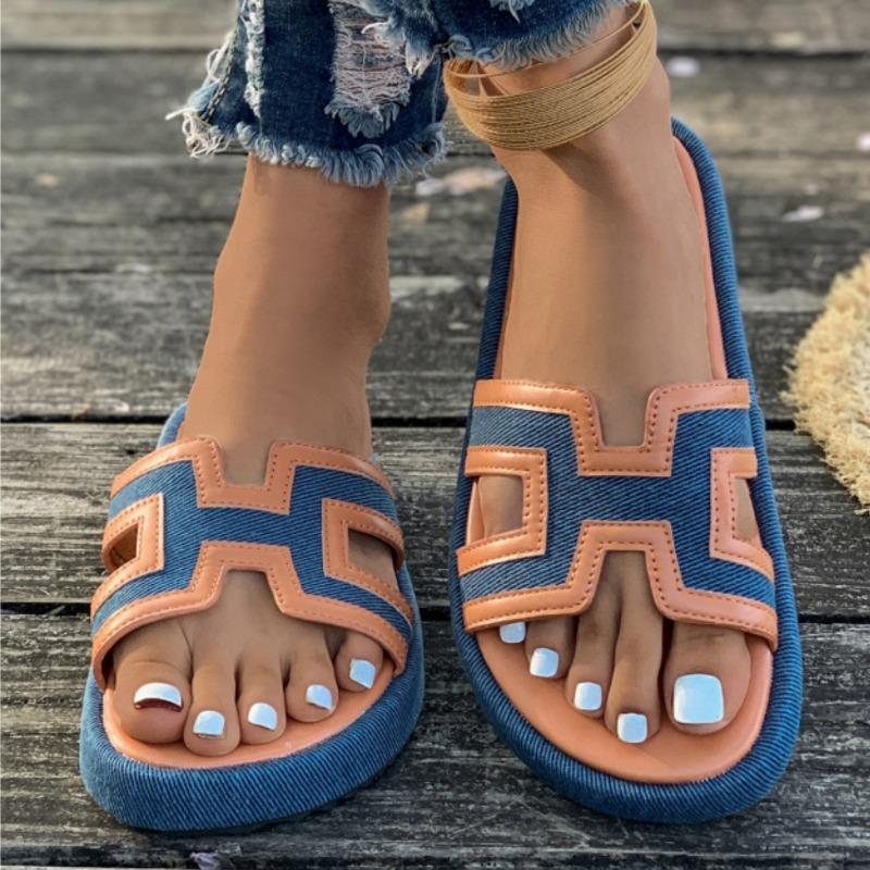 Summer Fashion New Color-Block Casual Slippers