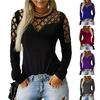 Long Sleeve Shirts for Women Oversized Crewneck Cut Hollow Rhinestone Tops Tshirts New Autumn Winter T-Shirt Top