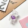 Creative Mobile Phone Airbag Bracket Transparent Love Bear Solid Color Simple Paste Retractable Airbag Mobile Phone Ring