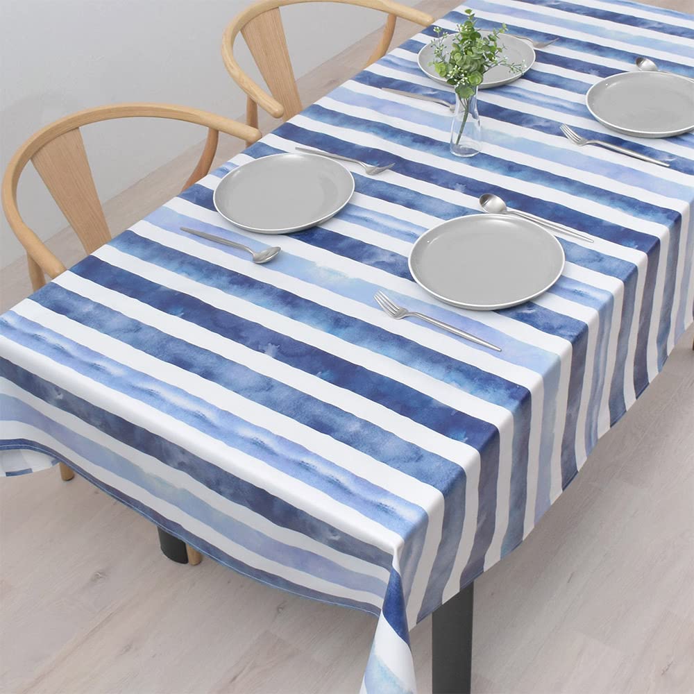 

STYLE Decor Waterproof Laminated Vinyl Tablecloth, Nordic Style, 140cm x 210cm, Blue Horizon, W4800320