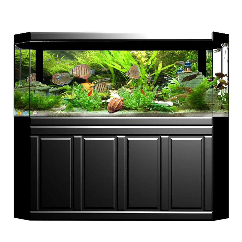 PVC Adhesive Seabed Small Fish Water Plants Aquarium Background Poster Sticker Fish   Decoration