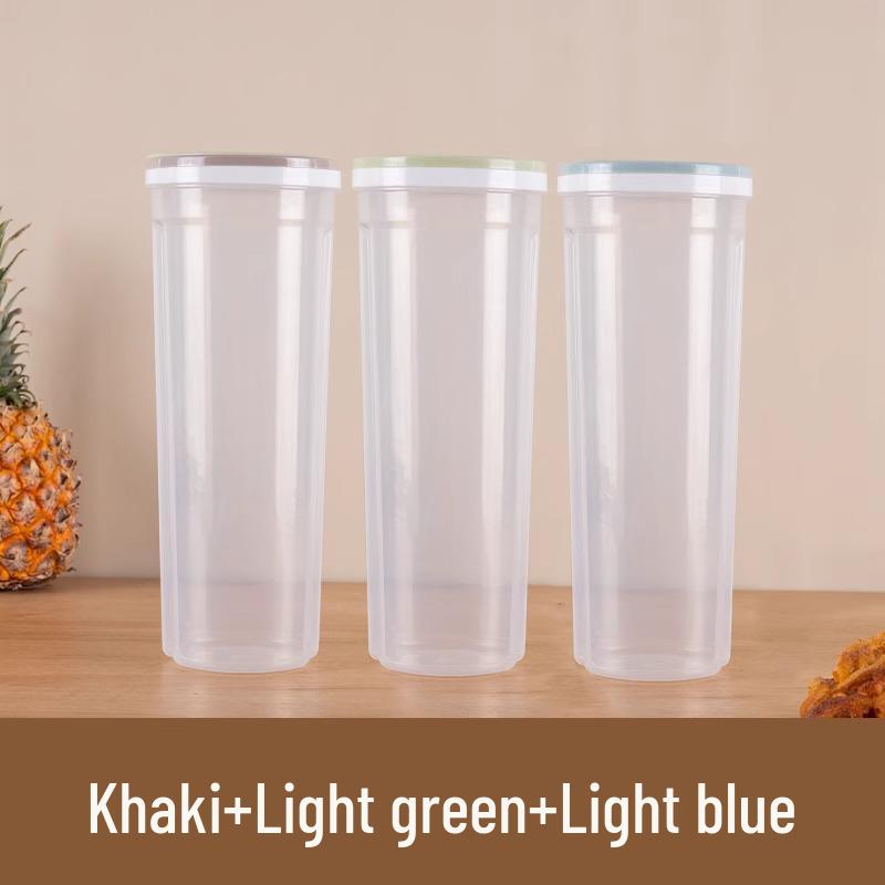 Whole Grain Airtight Hanging Noodle Storage Jar with Transparent Lid - Plastic Fresh-Keeping Box