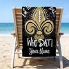 Custom Name Beach Towel Believe Saint Beach Towel, Soft Microfiber, Gift for Her/Him, Birthday, for Pool, Beach, Travel, Fan gifts