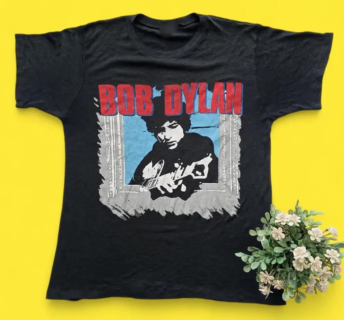 Vintage 80 s Bob Dylan T-Shirt Unisex Cotton Tee All Size S-234XL M212 XL