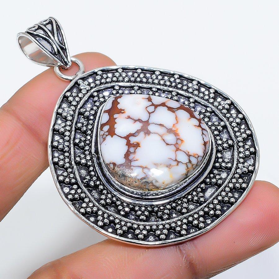 

Wild Horse Gemstone Handmade 925 Sterling Silver Jewelry Pendant 2.32 SU-9891