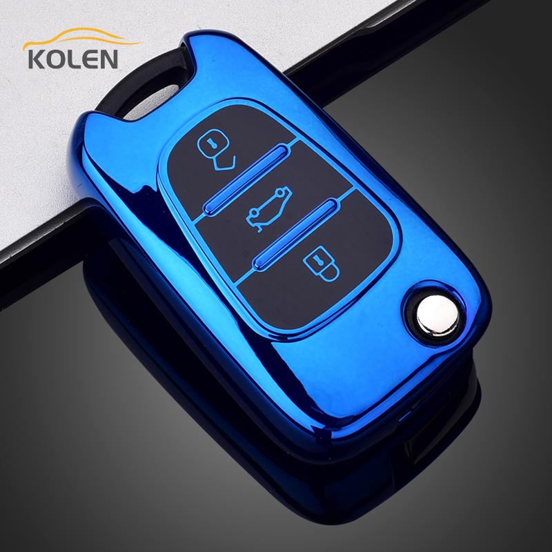 New Tpu Car Remote Key Case Cover Shell Fob For Kia Rio K2 K3 K5 Ceed Cerato Sportage Soul For Hyundai I20 I30 Ix25 Ix35 Solaris