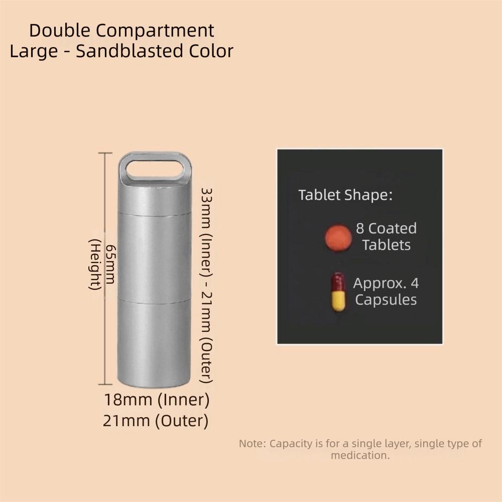 Container Mini Pill Box Stainless Steel Waterproof Pill Case Portable Tablet Container Travel