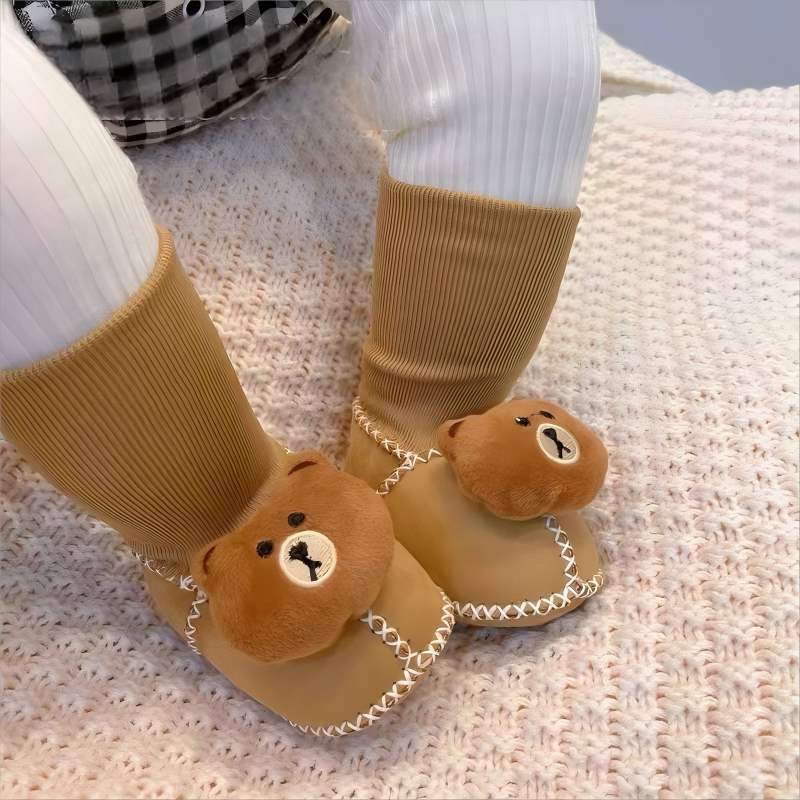 Winter Soft-soled Newborn Baby Cotton Shoes 0-6 Months Thickened Baby Anti-drop Socks Shoes Keep Warm and Do Not Lose Fluff Shoes