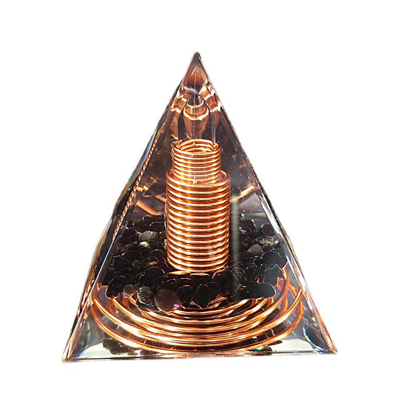 Crystal Crushed Stone Spiral Pyramid Handmade Home Decor Craft