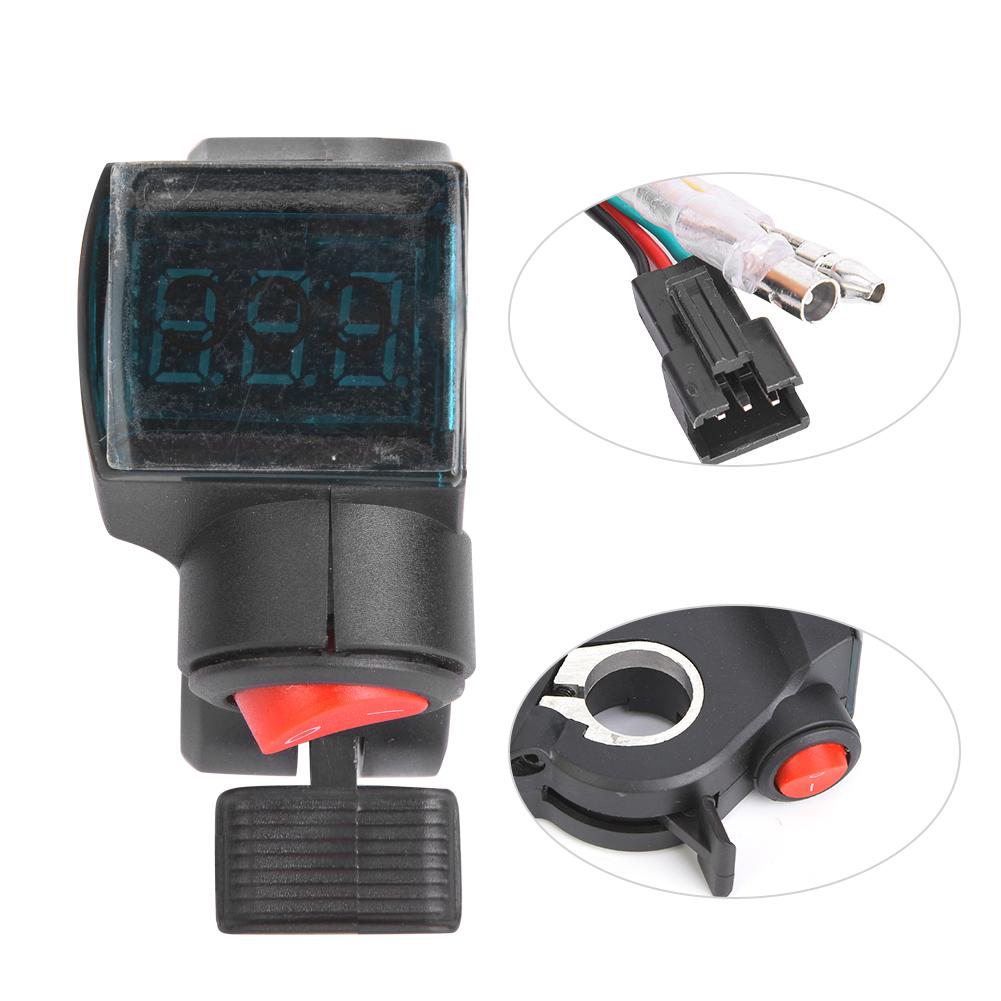 E Bike Thumb Throttle LCD Digital Battery Voltage Display Switch