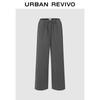 UR 2025 Autumn Women's Grey Casual Drawstring Wide-Leg Pants