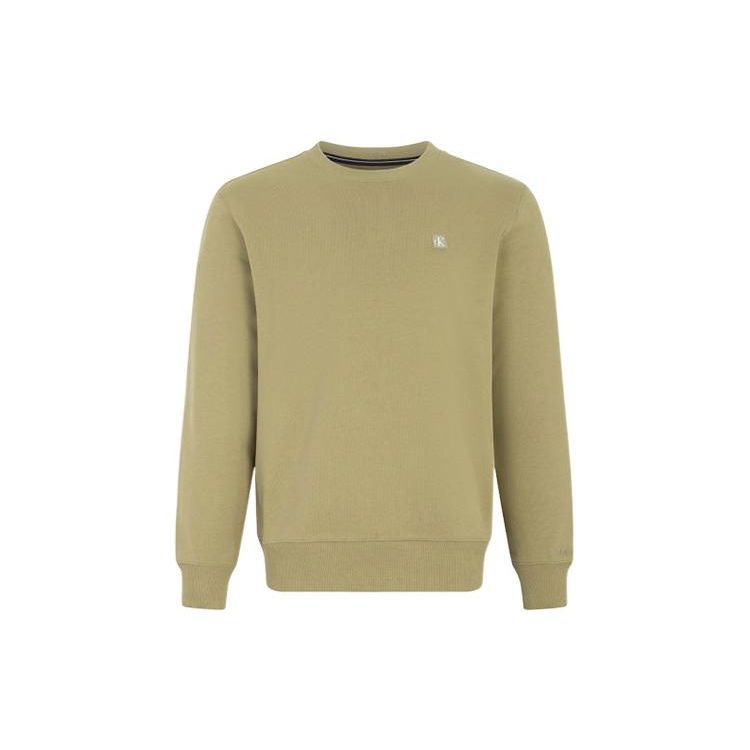 

Calvin Klein Хлопковый свитшот с круглым вырезом, вышитым логотипом и длинными рукавами, мужской, хаки J320775-L9F L