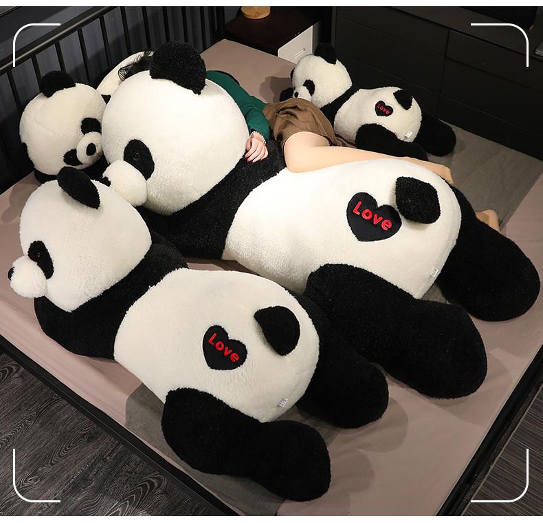 Adorable Plush Panda Cartoon Lounging Soft Plush Toy Kids Bedtime Gift Doll