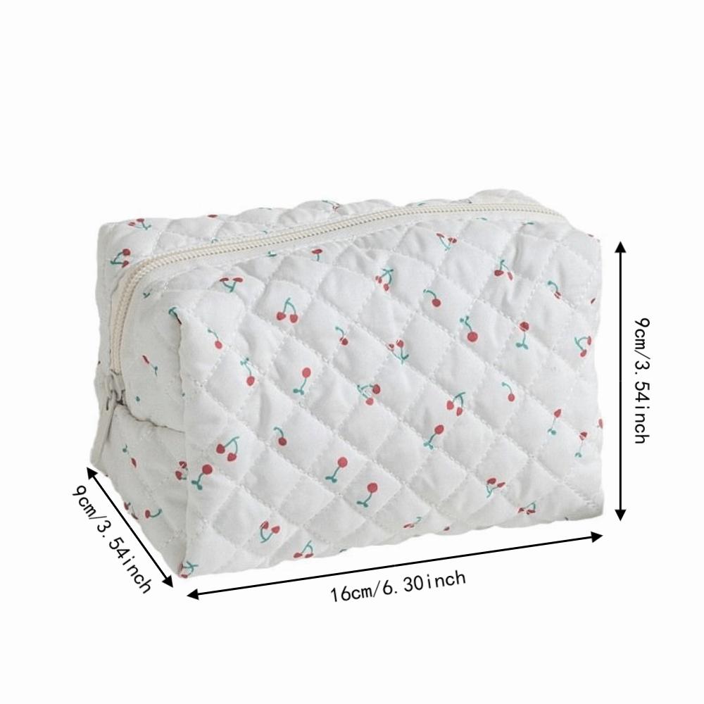 Large Capacity Cosmetic Bag Quilted Makeup Storage Bag Aesthetic Toiletry Bag Travel