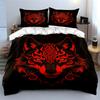 Red wolf with swirls. Bedding sets Duvet cover sets Duvet covers Pillowcases(1 * Duvet Cover 2 * Pillowcases without duvet insert)