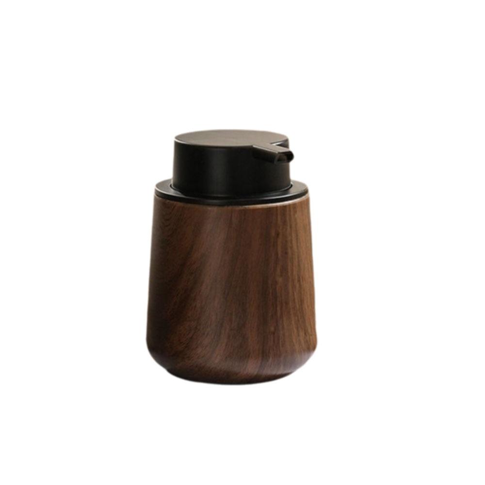 New Walnut Wood Grain Pump Bottle Refillable Portable Dispenser Bottle Cosmetic Containers Travel