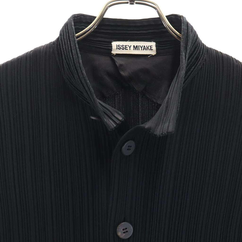 ISSEY MIYAKE 90s Made in Japan Old Stand collar Pleated Jacket M black Women Used