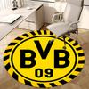 BVB,Dortmund Chair Mat Round Rug Office Carpet, Machine Washable, Non Slip, Suitable for Living Rooms, Bedrooms