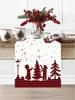 Christmas Table Runner, "Merry Christmas"Buffalo Plaid & Snowflake Print, Festive Table Decor for Xmas Dinner Party & Home Decor