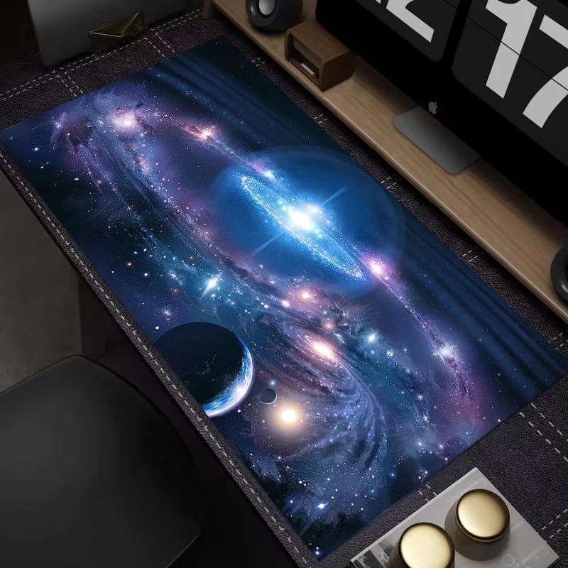 Starry Sky Planet Mouse Pad Colourful Stylish Design Large Non-Slip Computer Office Table Mats Keyboard Long Carpet Galaxy Rug