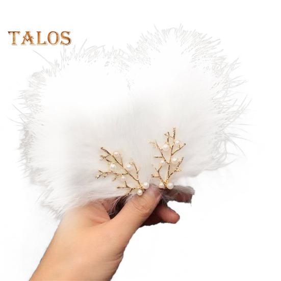 1 Paar Haarspangen für Damen, Federdekor, Kunstperlen, dekorative Haarnadeln im japanischen Stil, Haarschmuck für den Alltag