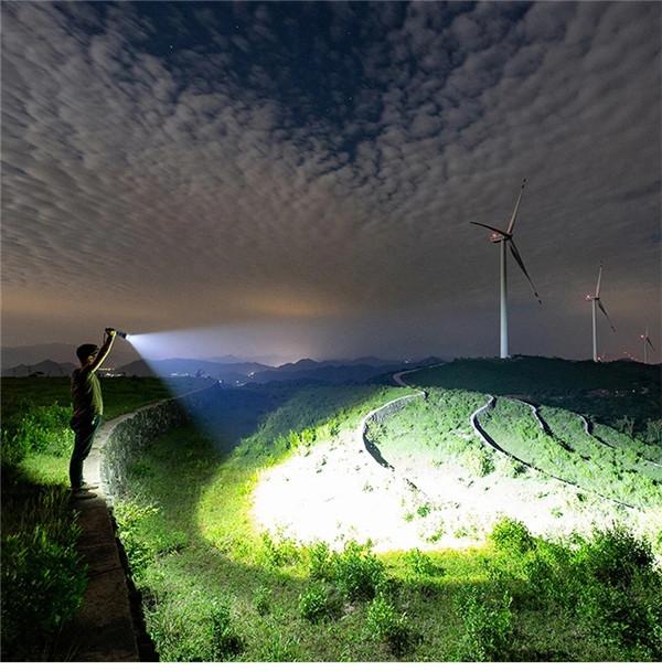 Outdoor Waterproof Led Flashlight Powerful Rechargeable Flashlight 26650 Bright Light Lamp Camping Hand Light USB Flash Lamp