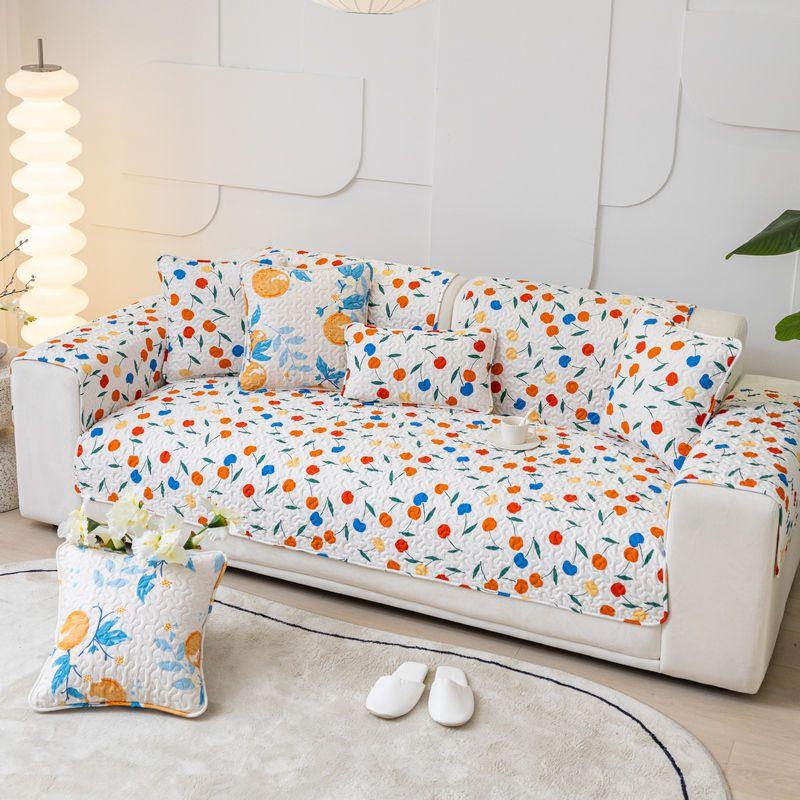 Quilted Sofa Towel Cushion Four Season Universal Slipcover Non-slip Cloth Sofa Covers for Living Room Couch Sofa Towel