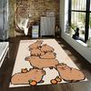 Cute Capybara Carpet with Orange Fruits and "Have a Good Day!" Text Suitable for use as an anti-slip for living room bedroom sofas