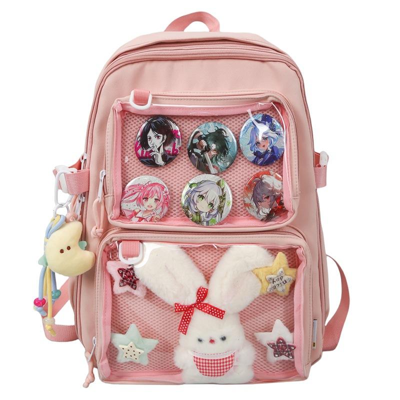 School Bag Junior High School Girls High Value College Style Versatile Small Backpack High School College Students Backpack Two-Dimensional Pain Bag Single pack
