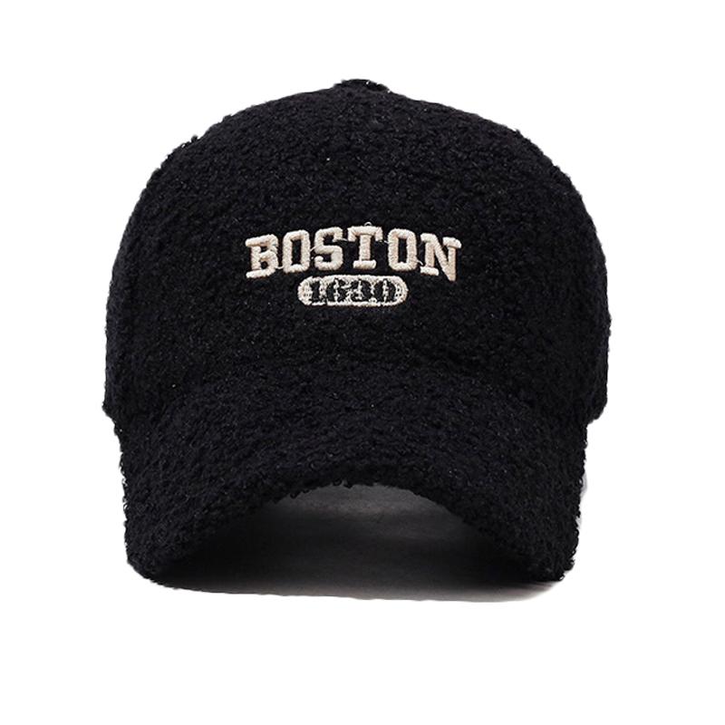 Jesień Zima Damska Ciepła Czapka Baseballowa Męska Czapka z Haftem Literowym
