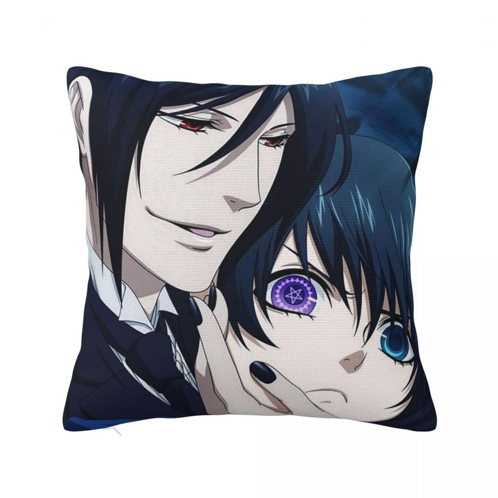 Anime Black Butler Square Pillowcase Cushion Cover Pillow Case Throw Pillow Cover for Home Sofa Living Room