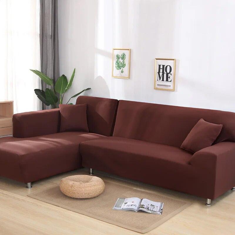 Elastic Sofa Covers 1/2/3/4 Seats Solid Couch Cover L Shaped Sofa Cover Protector Bench Covers