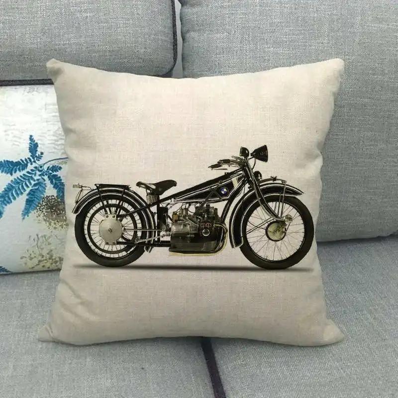 

Decorative Cushion Cover For Chair Industrial Style Motorcycle Printed Pillowcase Home Decor Sofa Living Room Throw Pillow Cover 40x40cm16x16Inch