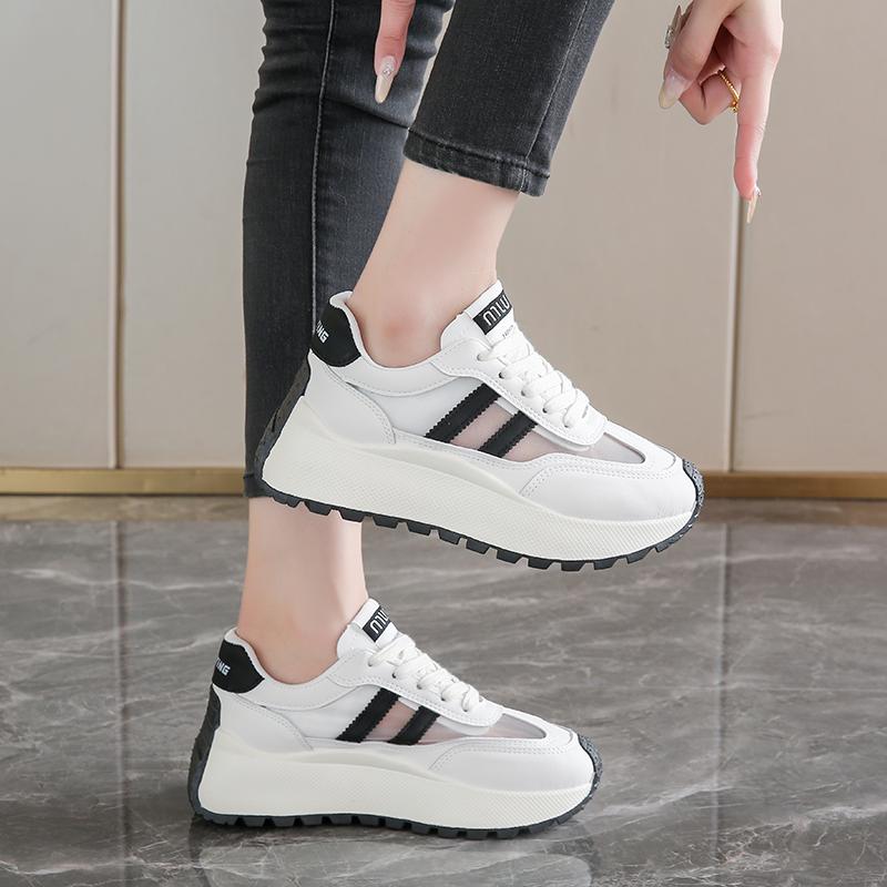 CRLAYDK Summer Women's Non Slip Tennis Platform Walking Shoes Breathable Casual Sneakers Comfort Lace-up Stylish Trainers