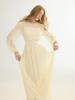 Sinseuden Wrinkle Satin Color Block Long Dress