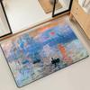 Felpudo de Puerta Alfombra de Piso Decorativa Versátil de Franela Secado Rápido Absorbente Suela Antideslizante Microfibra de Baño Pintura al Óleo Lotus M-Monet