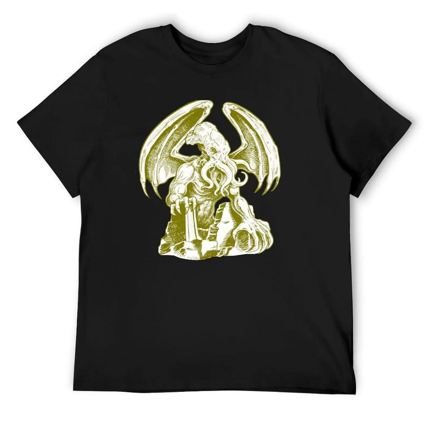 Cthulhu T-Shirt football t shirt customs design your own aesthetic clothes blacks Short sleeve tee men S