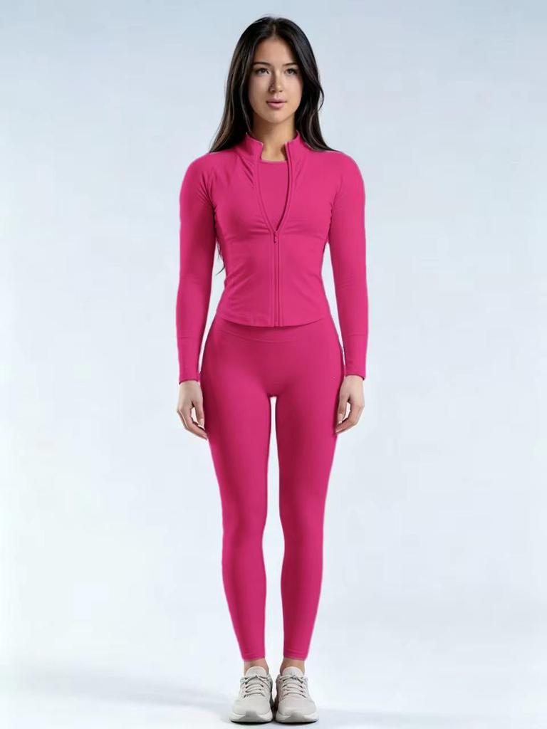 Hohe Taille Schlanke Passform Po-Hebend Yoga und Laufen Zweiteiliges Set