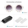 LumiSyne White Cute Daisy Sunglasses for Women and Round Frame with Floral UV400 Perfect for Dance Party Chic Photo Couples Travel and Beach Men,