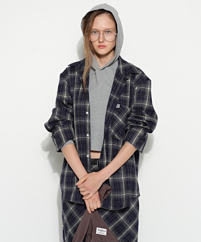 Beulaiteun Oversized Check Shirt Blue